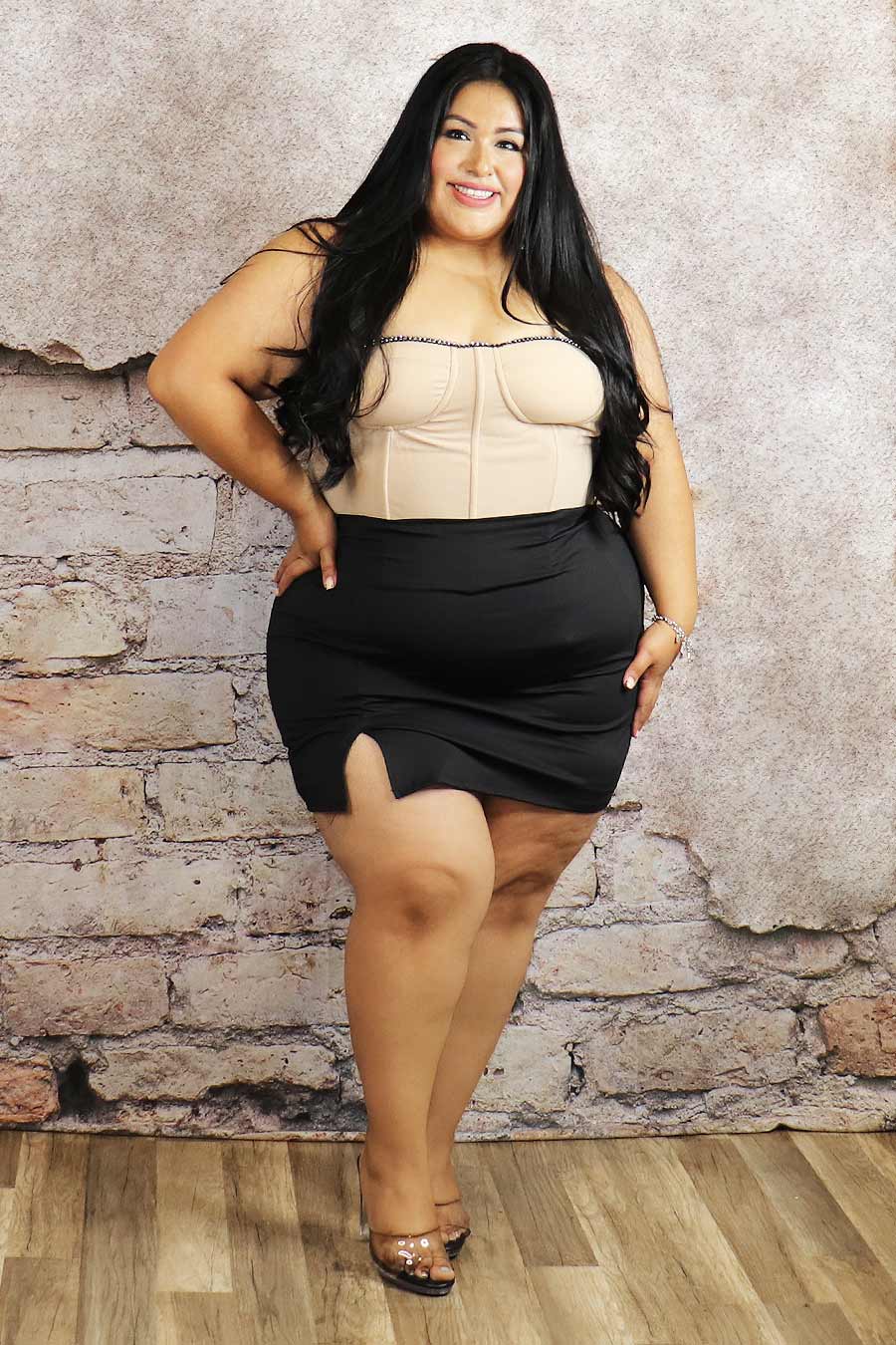 Nydia Corset With Rhinestone Trim Divas Plus