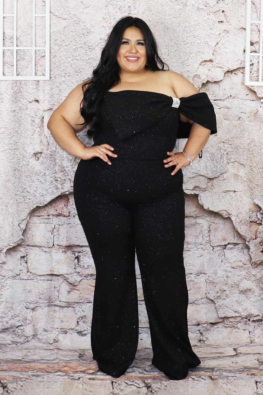 Tania Glittery Jumpsuit Divas Plus Boutique