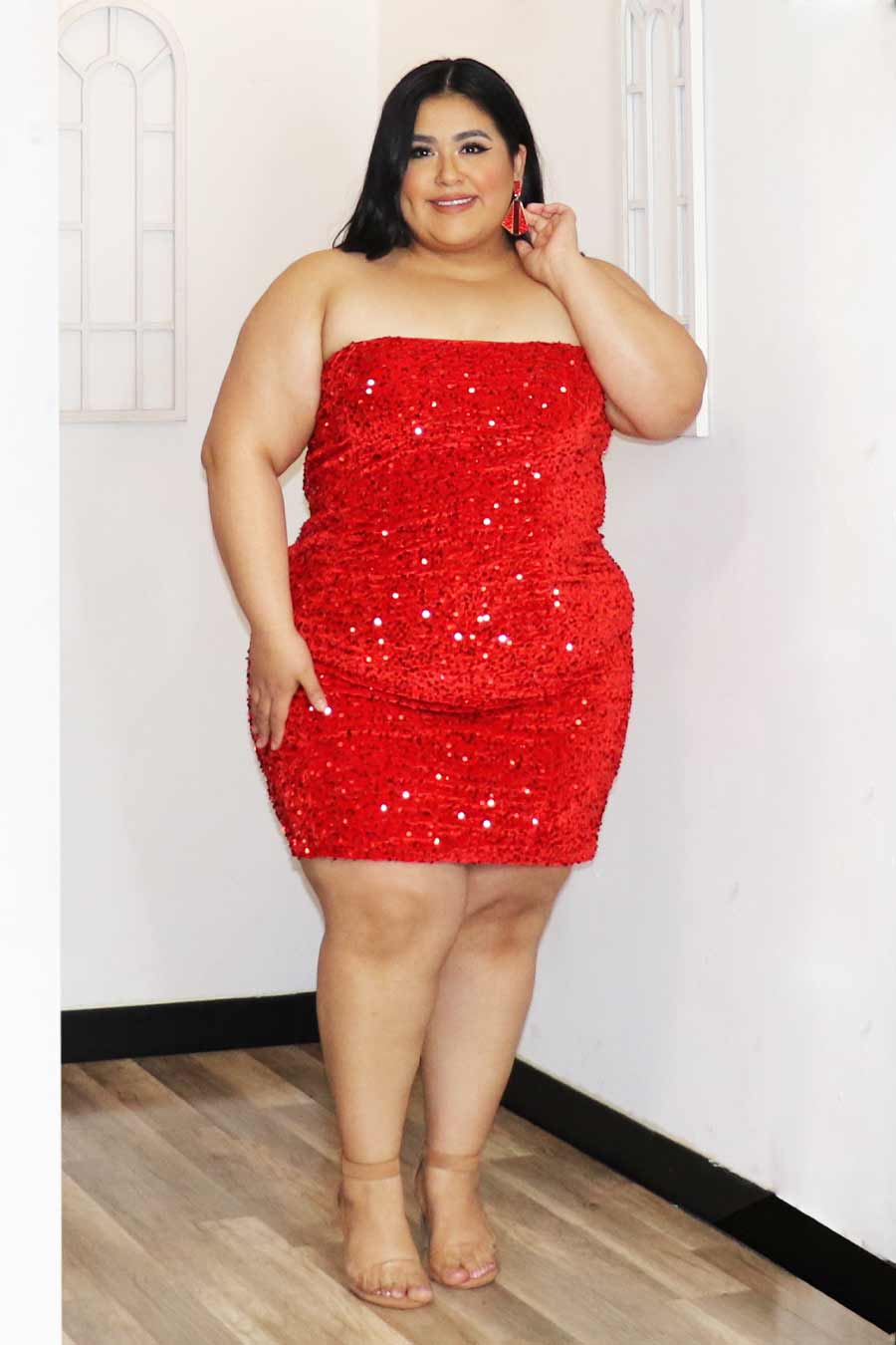 Zuia Strapless Velvet Dress Divas Plus