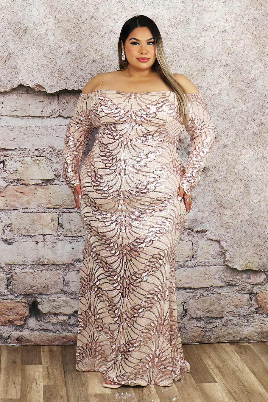 Clarissa  Sequence Dress Divas Plus Boutique