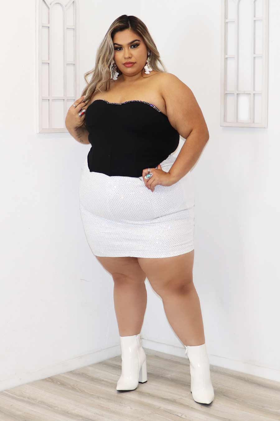 Romy Rhinestone Skirt Divas Plus