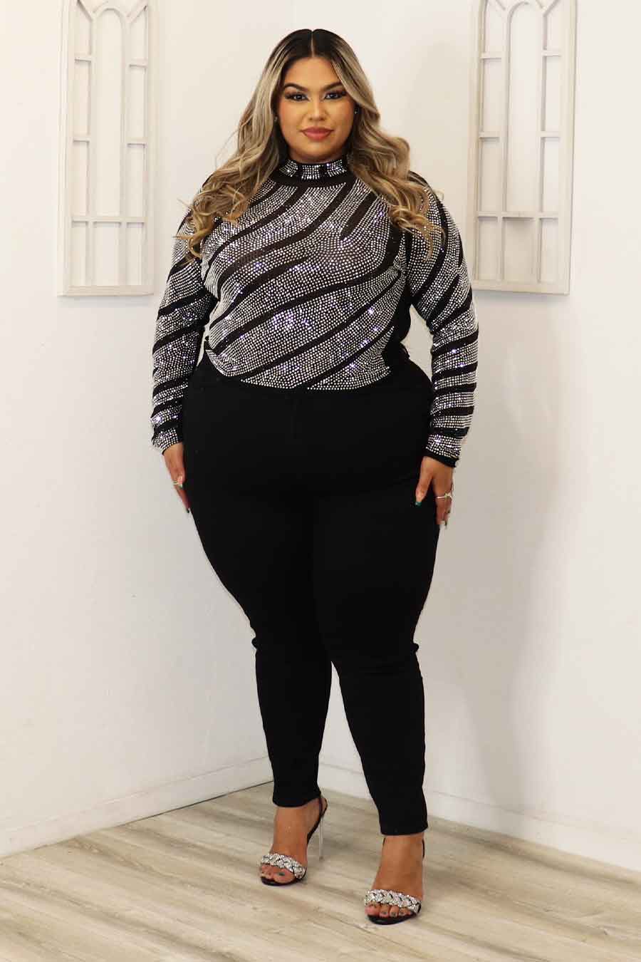 Elisa Rhinestone Top Divas Plus Boutique