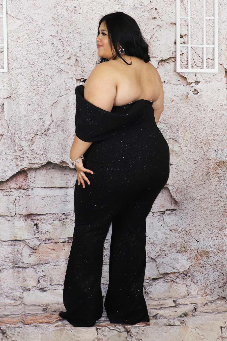Tania Glittery Jumpsuit Divas Plus Boutique