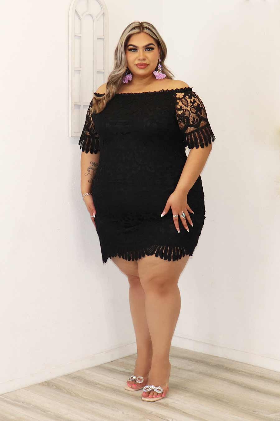 Faviola Off Shoulder Crochet Lace Dress Divas Boutique
