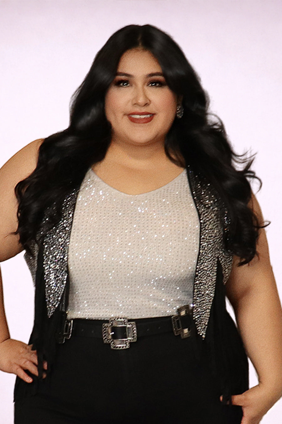 Plus Size Fringe Sequin Western Vest | Divas Fashion Boutique