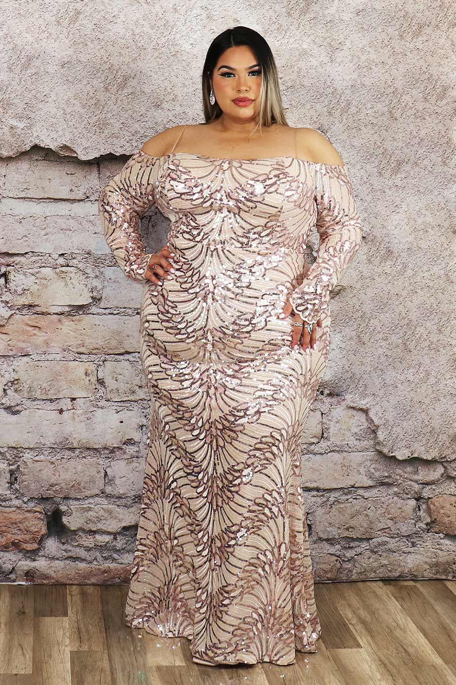 Clarissa  Sequence Dress Divas Plus Boutique