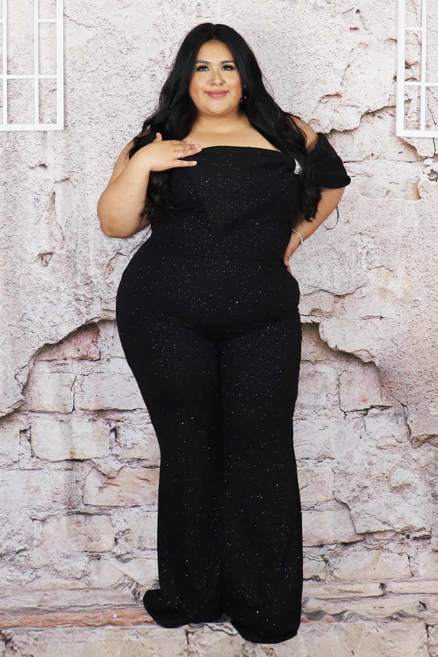 Tania Glittery Jumpsuit Divas Plus Boutique