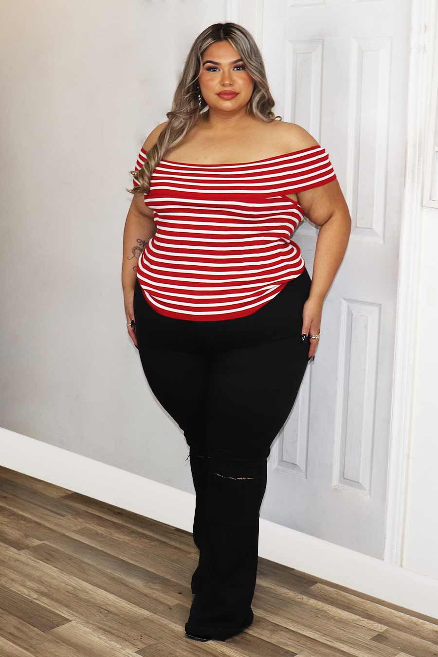 Beida Off Shoulder Top Divas Plus Boutique
