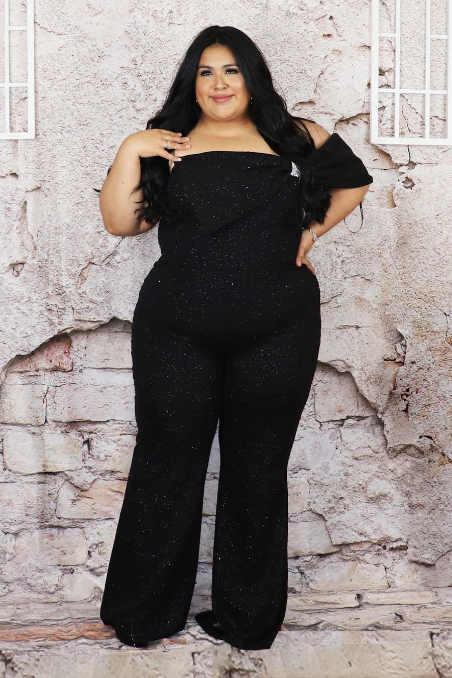 Tania Glittery Jumpsuit Divas Plus Boutique