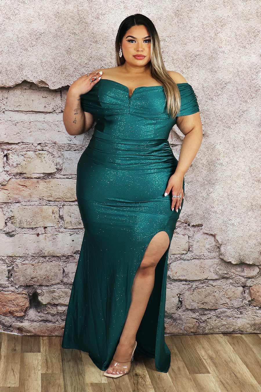 Lizbety Glittery Off Shoulder Dress Divas Boutique