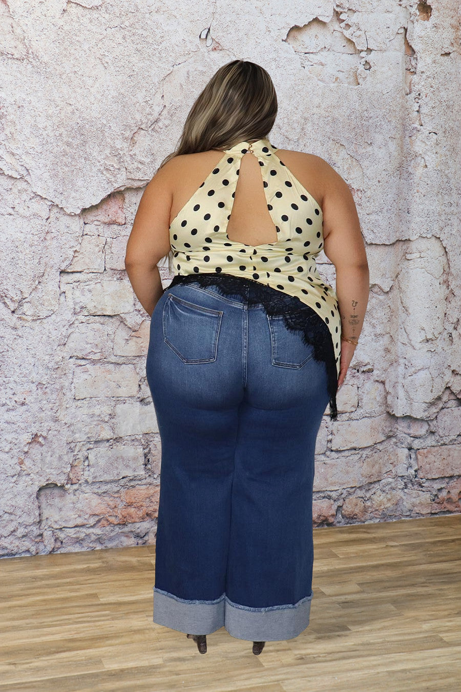 Plus Size Satin Polka Dot Halter Top | Divas Fashion Boutique