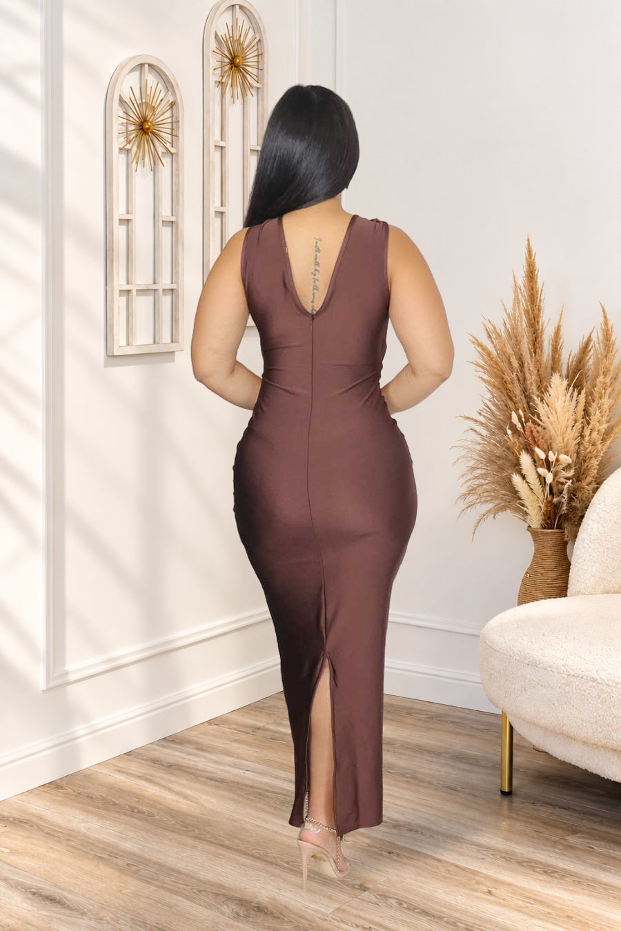 Valentina Plus Size Cutout Midi Dress | Divas Fashion Boutique