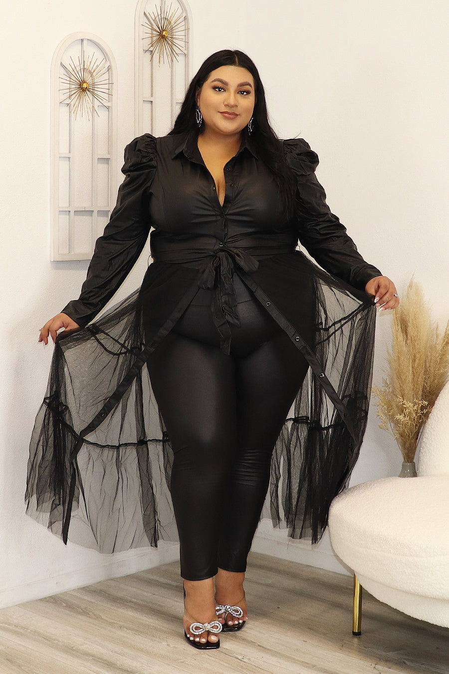 Danna Faux Leather | Tulle Bottom Top Divas Plus