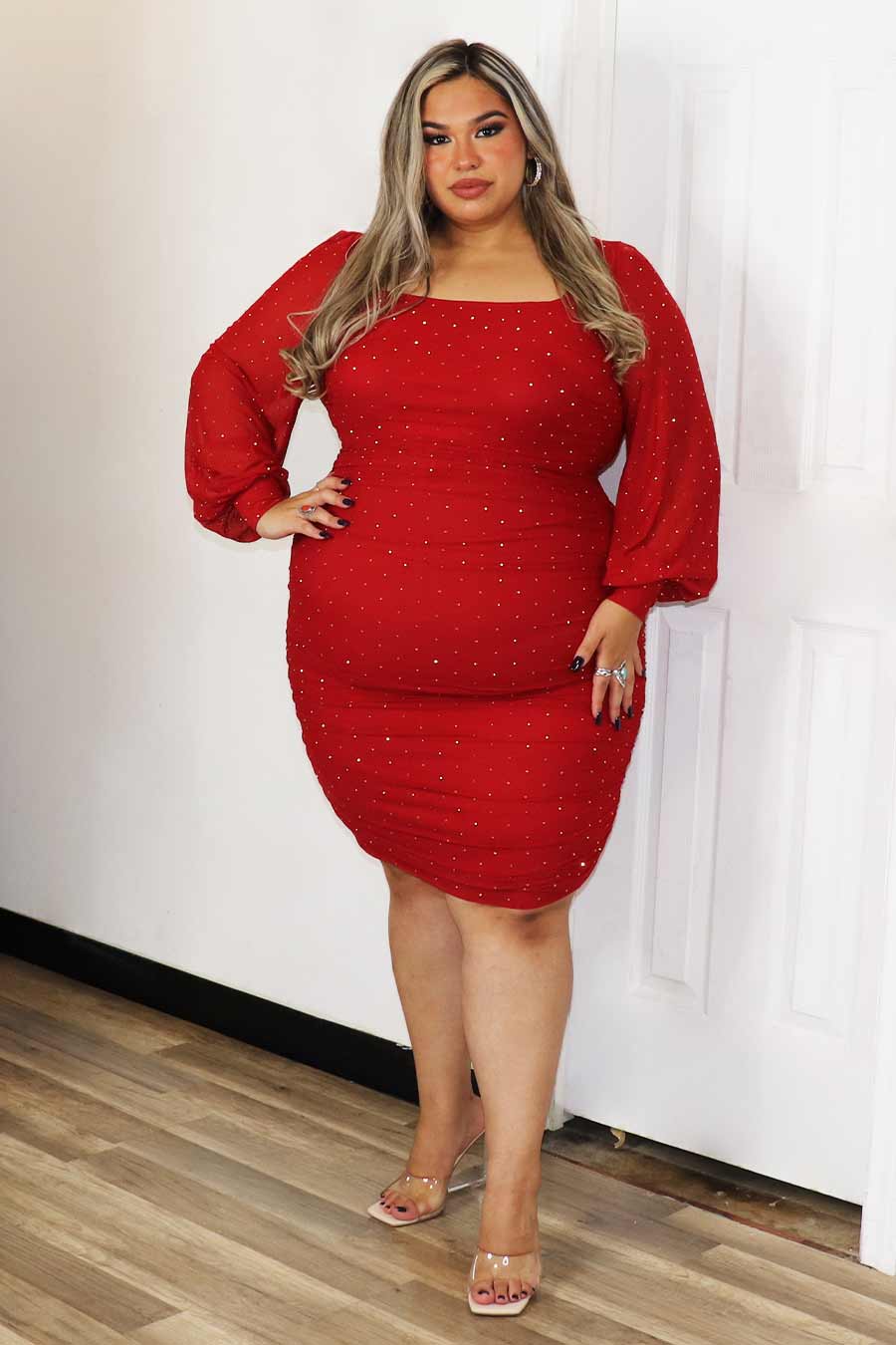Loelia Rhinestone  Dress Divas Plus