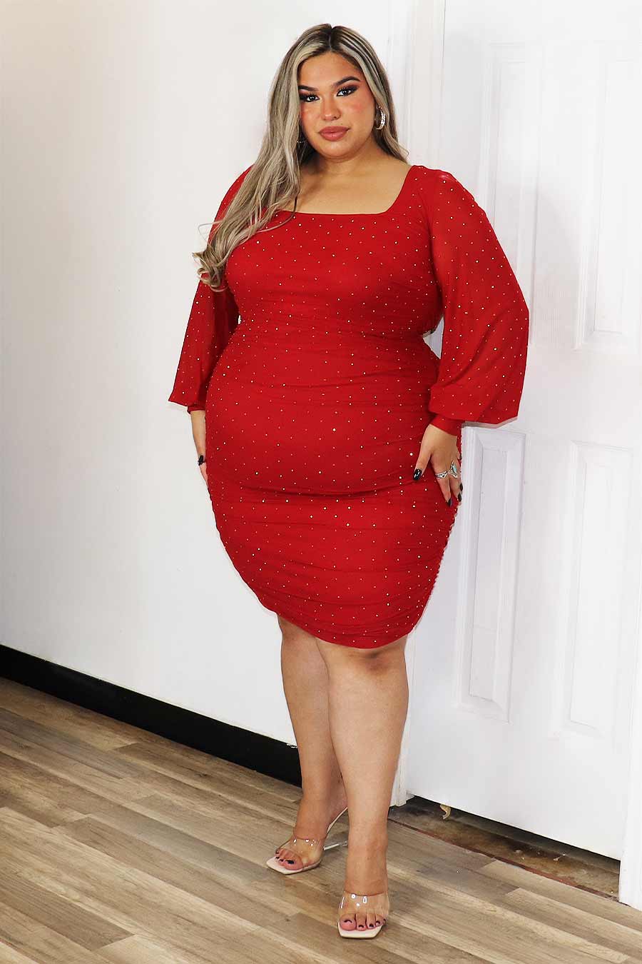 Loelia Rhinestone  Dress Divas Plus