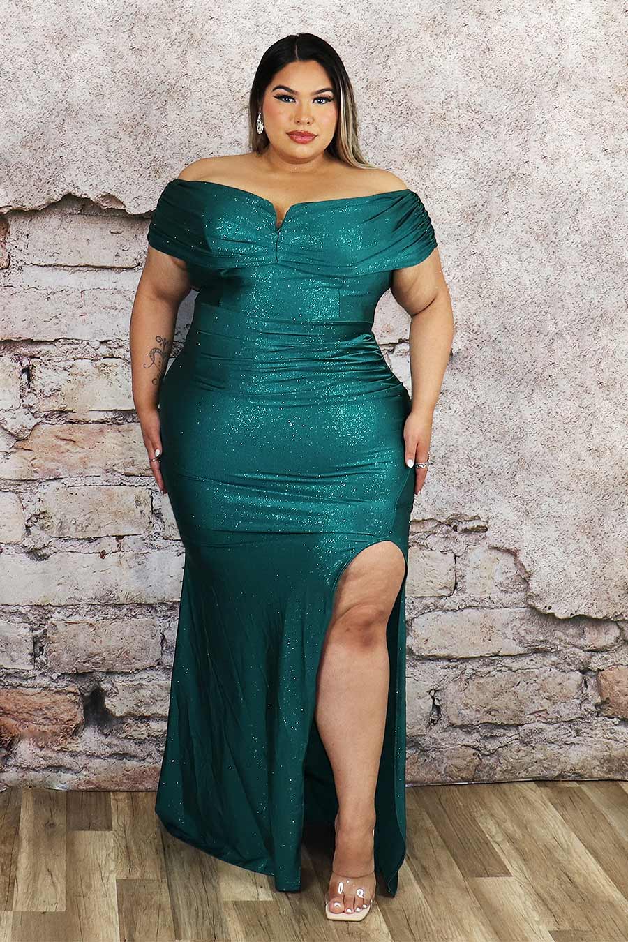 Lizbety Glittery Off Shoulder Dress Divas Boutique