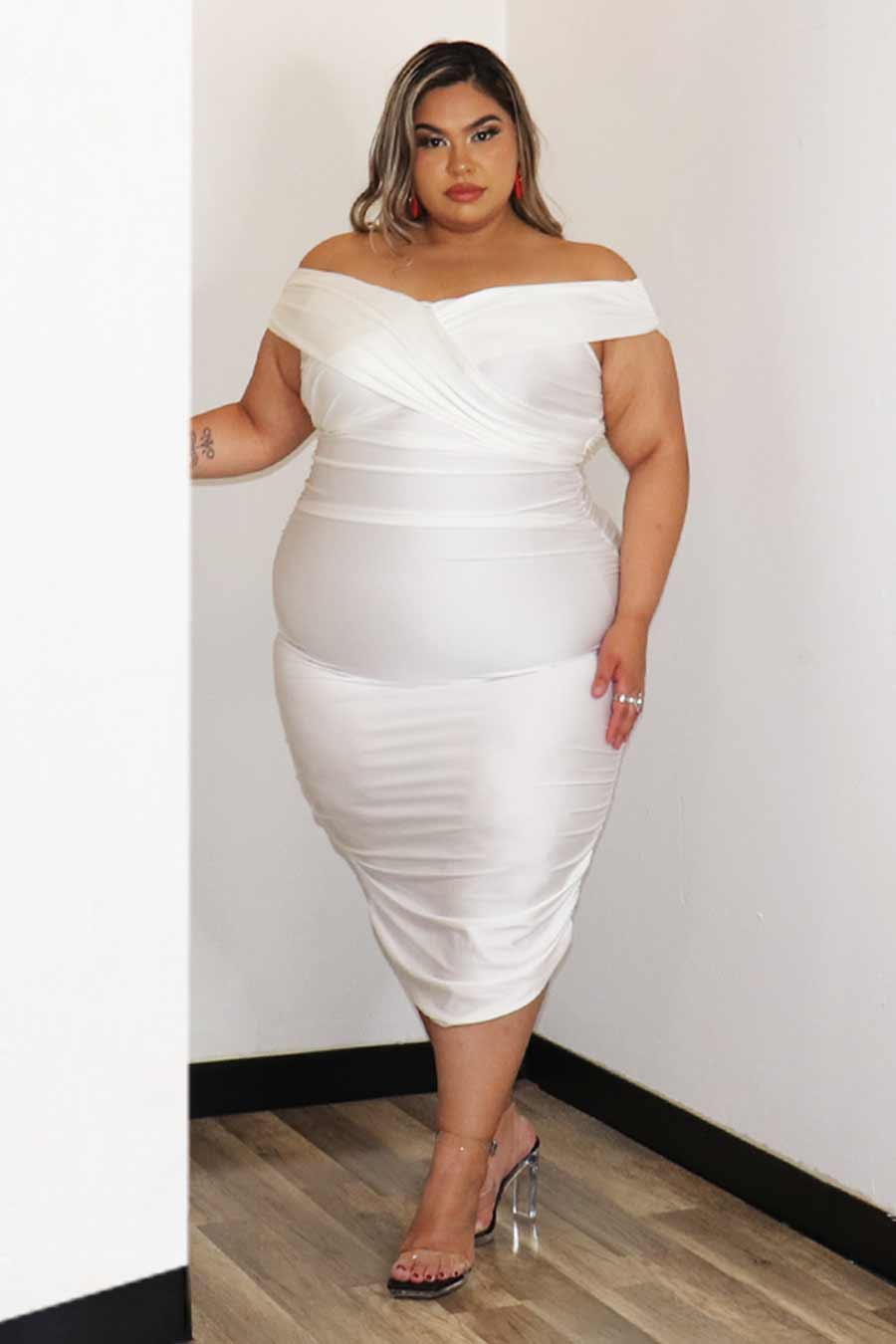 Airla Off Shoulder Dress Divas Plus