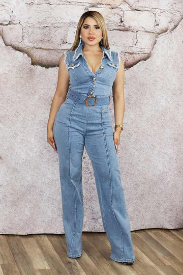 Alessia Jeans Jumpsuit Divas Plus Boutique