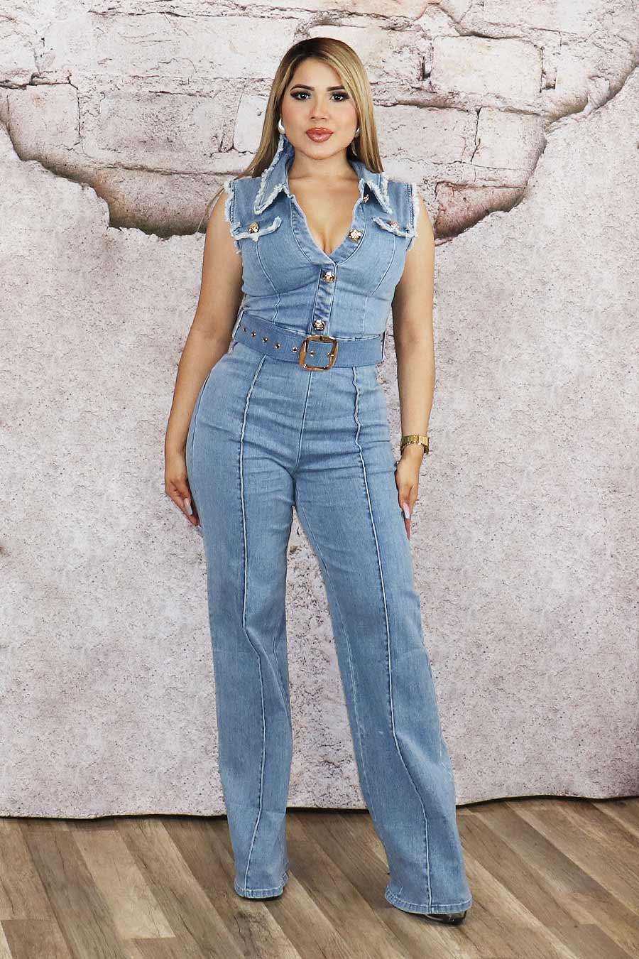 Alessia Jeans Jumpsuit Divas Plus Boutique