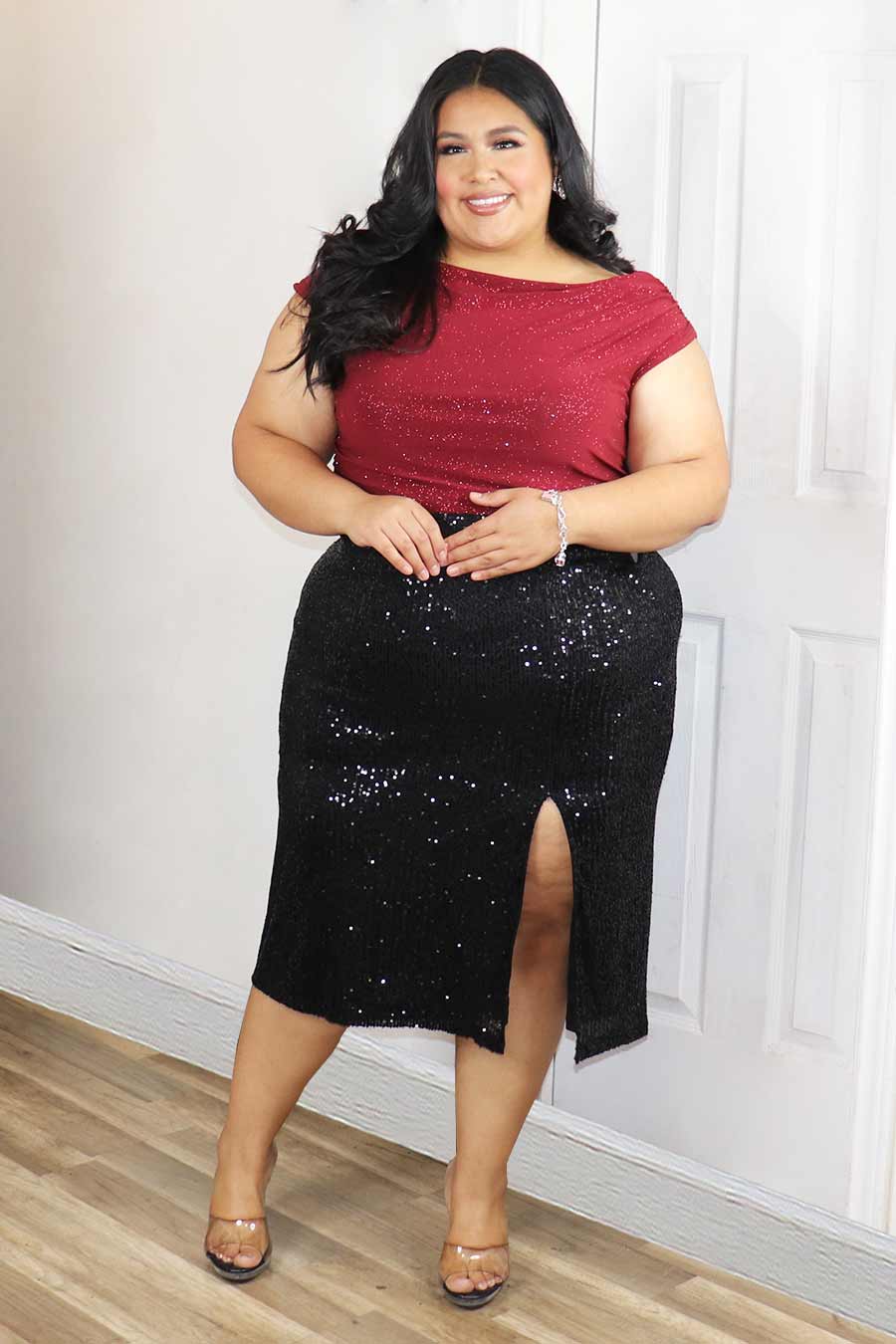 Karely Glittery Top  Divas Plus