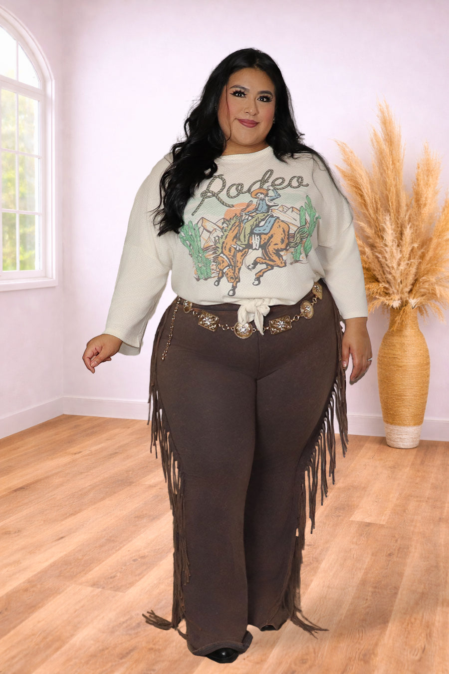 Plus Size Rodeo Season Graphic Blouse | Divas Fashion Boutique
