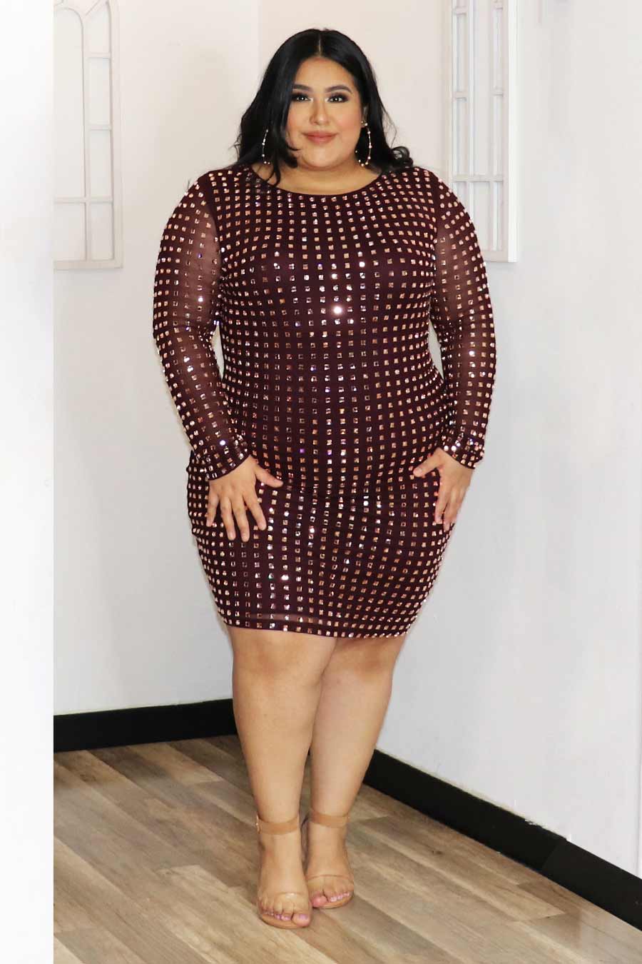 Ursula Ombre Rhinestone Mini Dress Divas Plus
