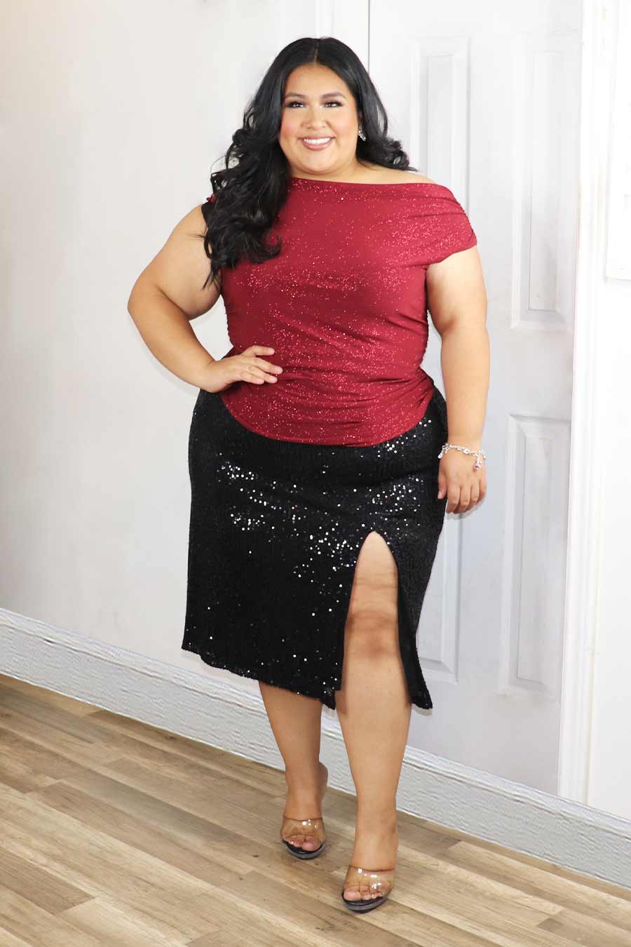 Karely Glittery Top  Divas Plus