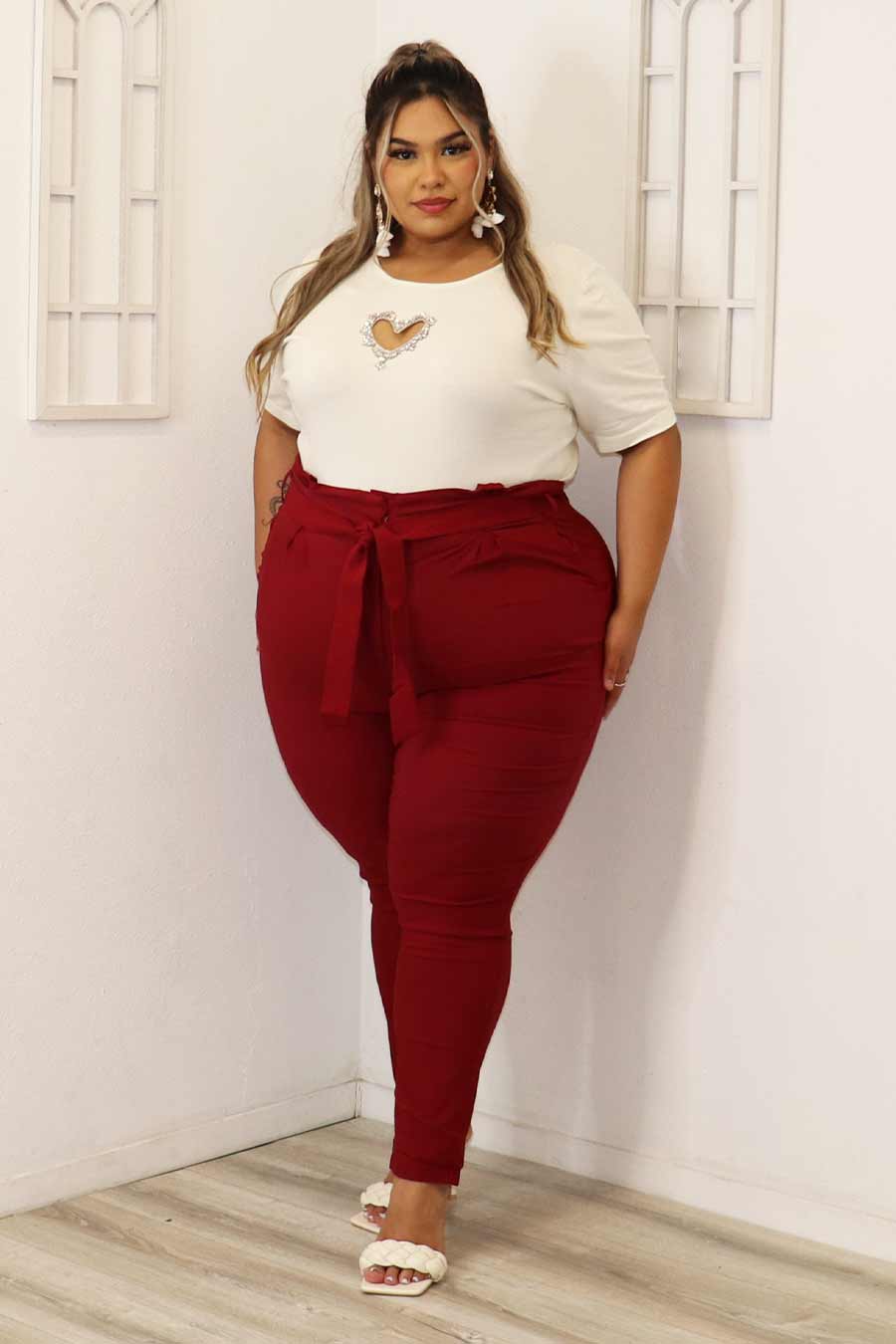 Cecile Heart Cut Out Kint Top Divas Plus Boutique