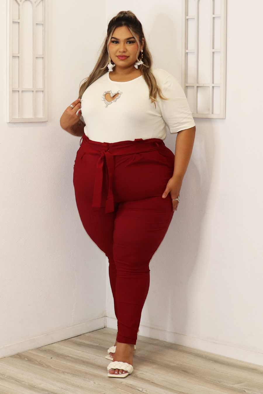 Cecile Heart Cut Out Kint Top Divas Plus Boutique