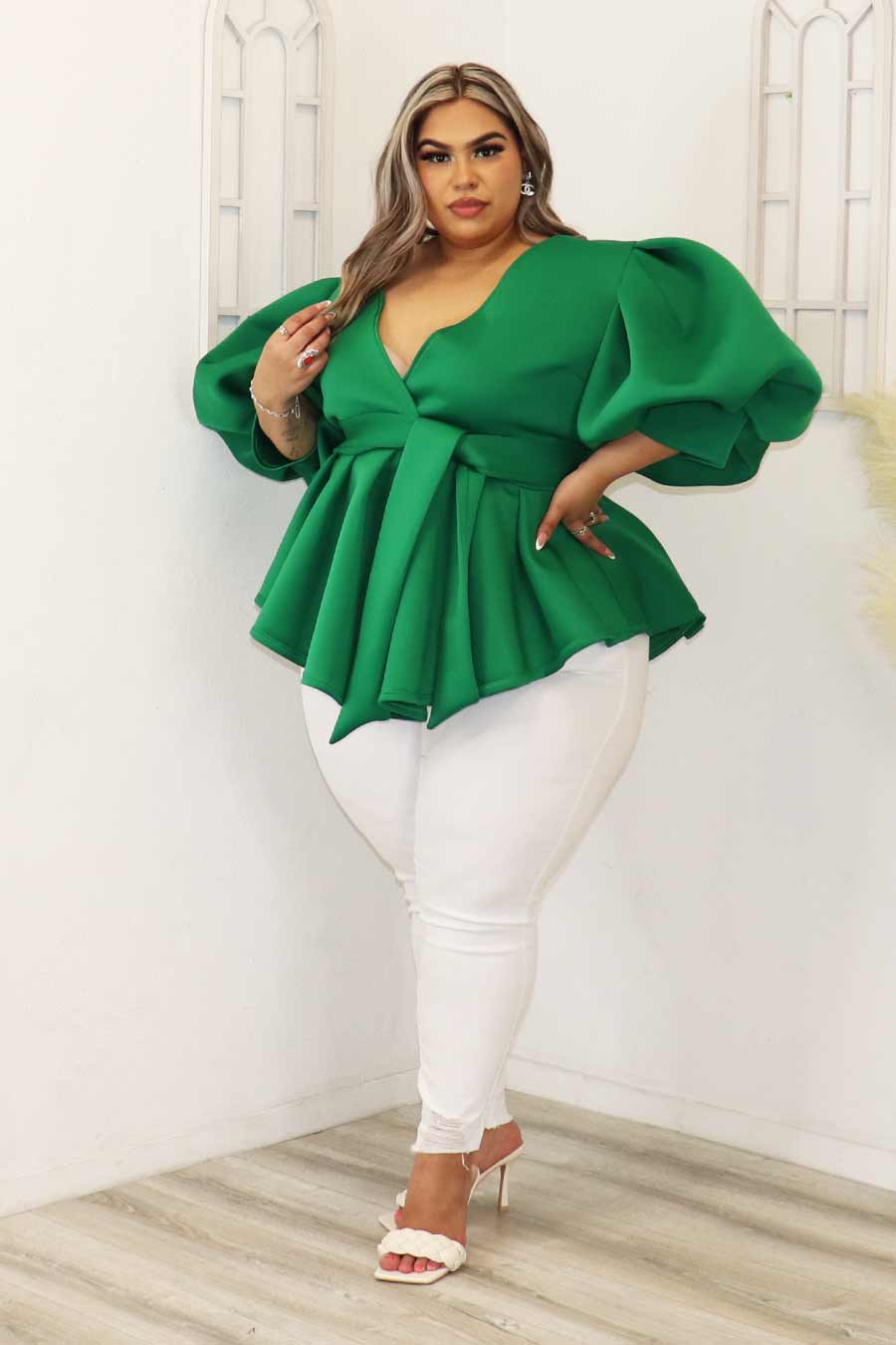 Chiara Peplum Top Divas Plus
