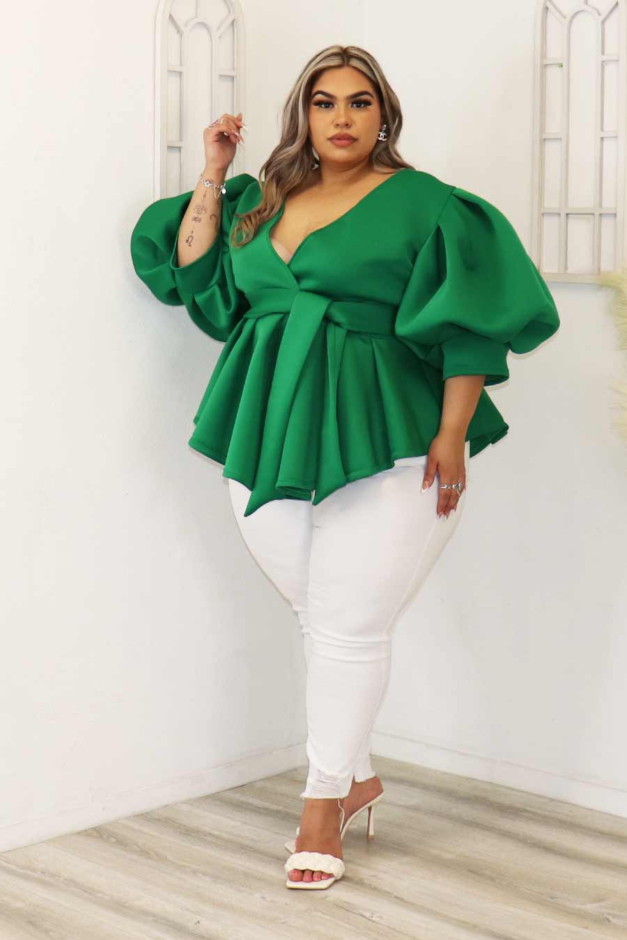 Chiara Peplum Top Divas Plus