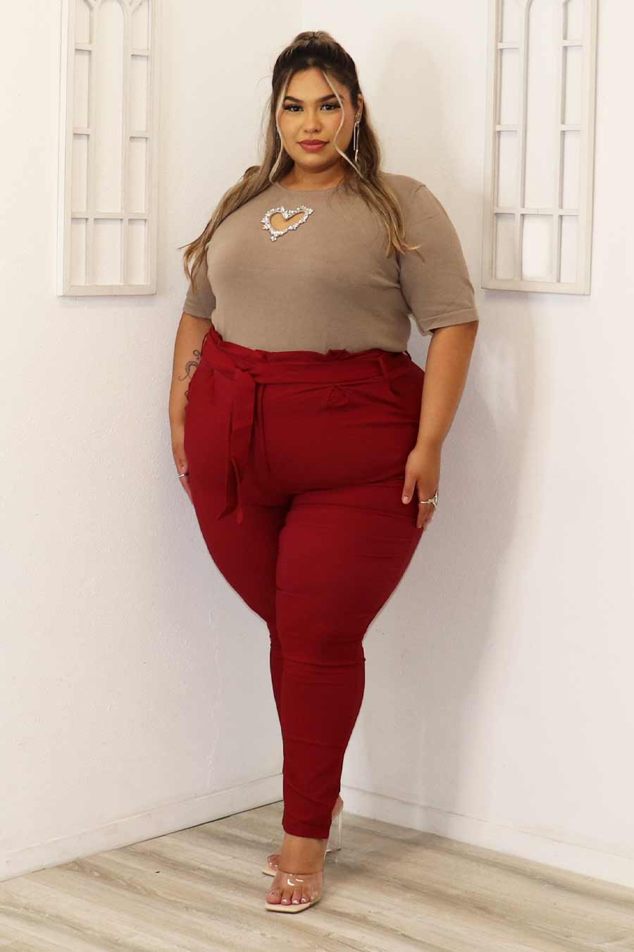 Cecile Heart Cut Out Kint Top Divas Plus Boutique