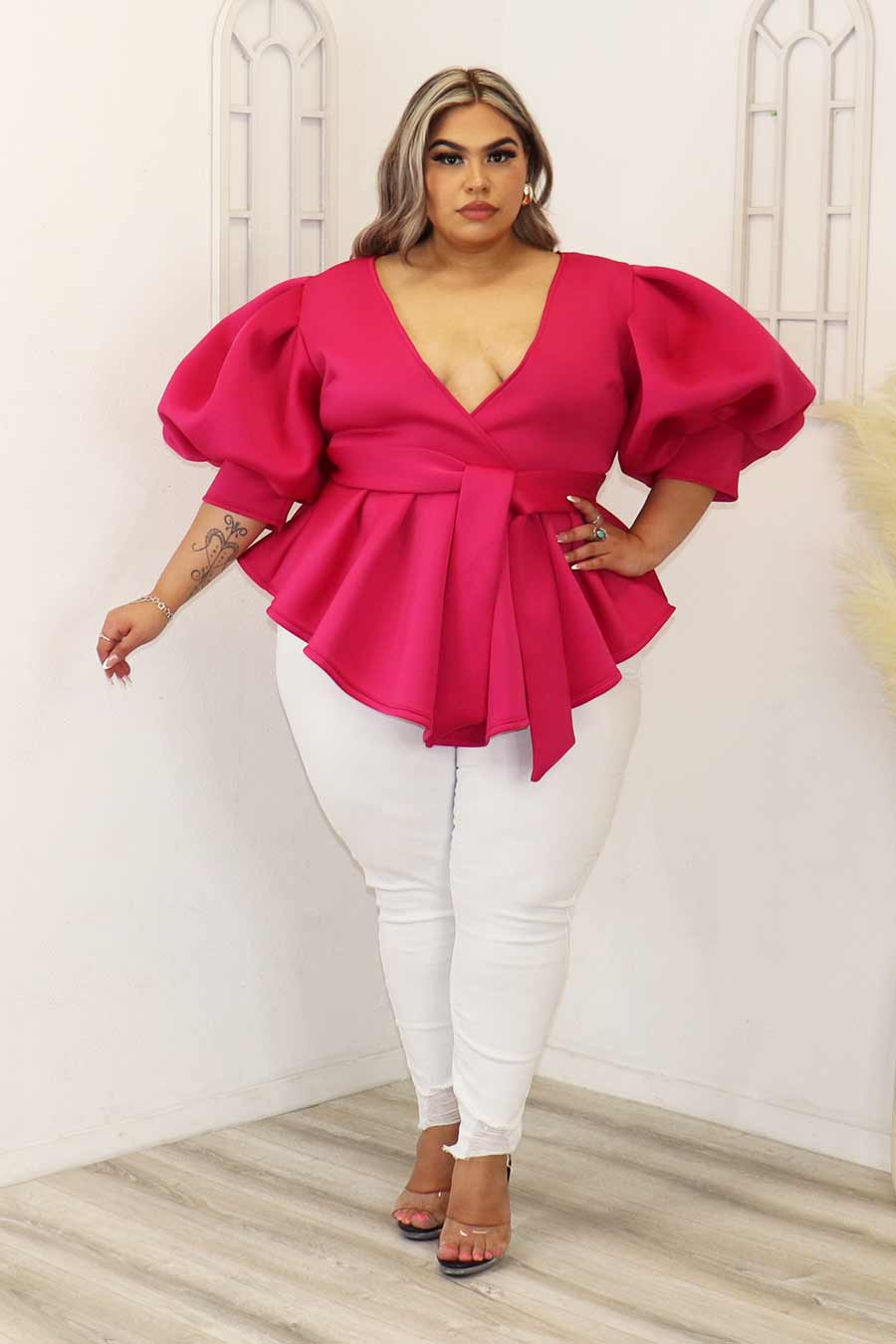 Chiara Peplum Top Divas Plus