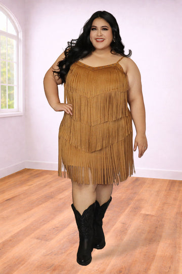 Plus Size Fringe Dress Western Boho Style | Divas Fashion Boutique