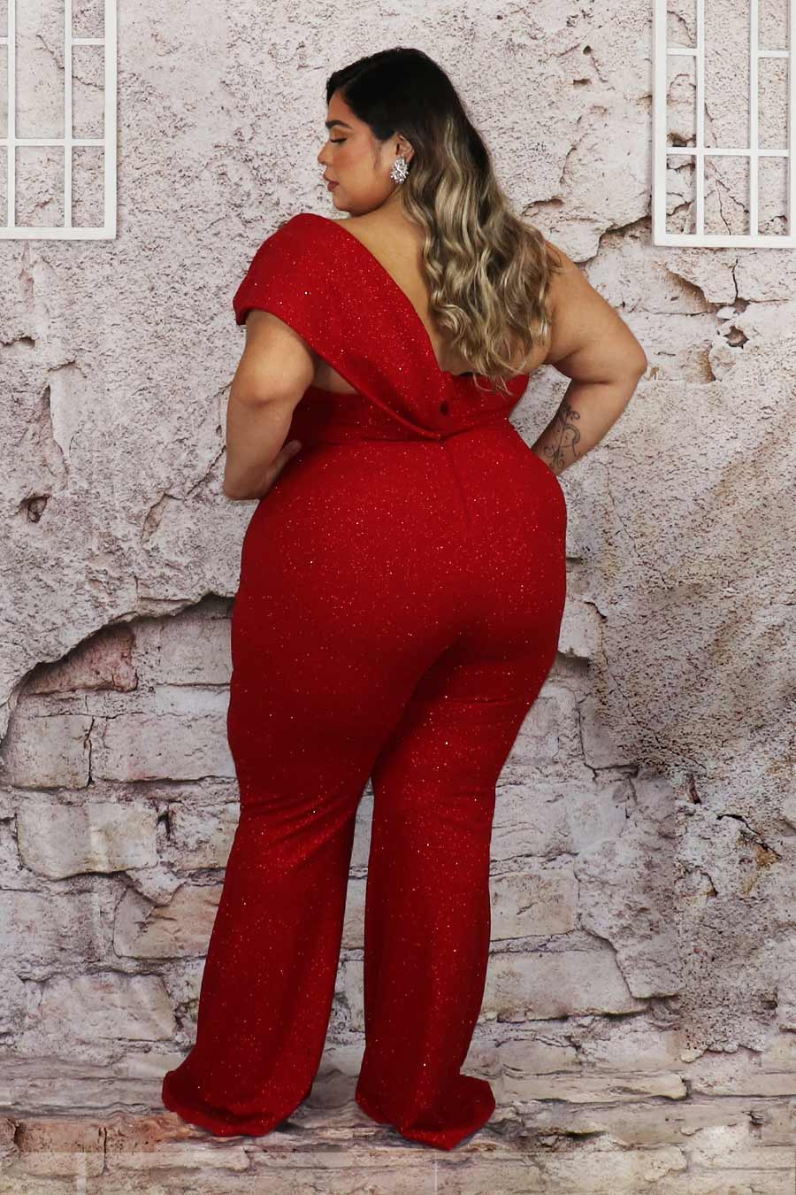 Tania Glittery Jumpsuit Divas Plus Boutique