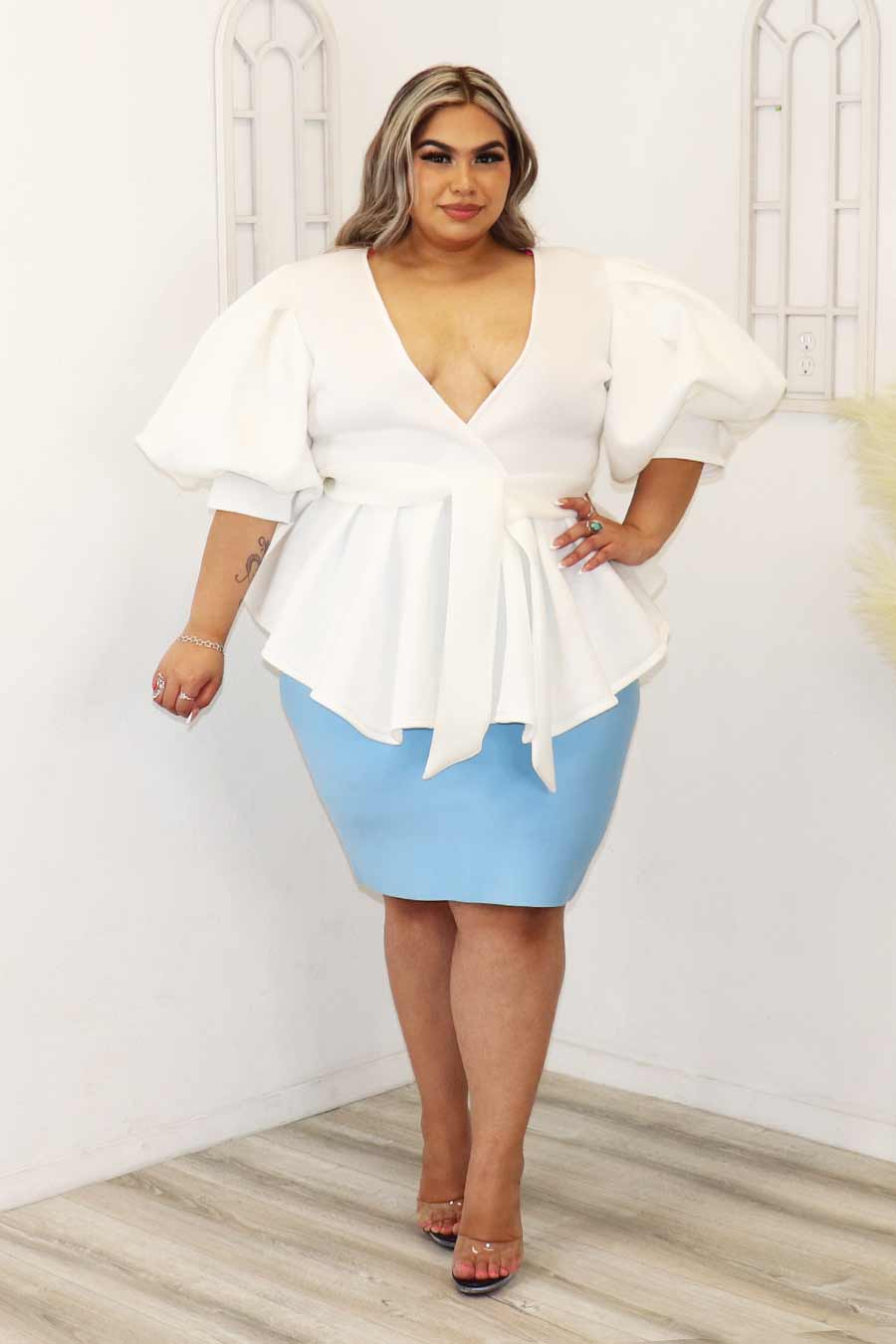 Chiara Peplum Top Divas Plus