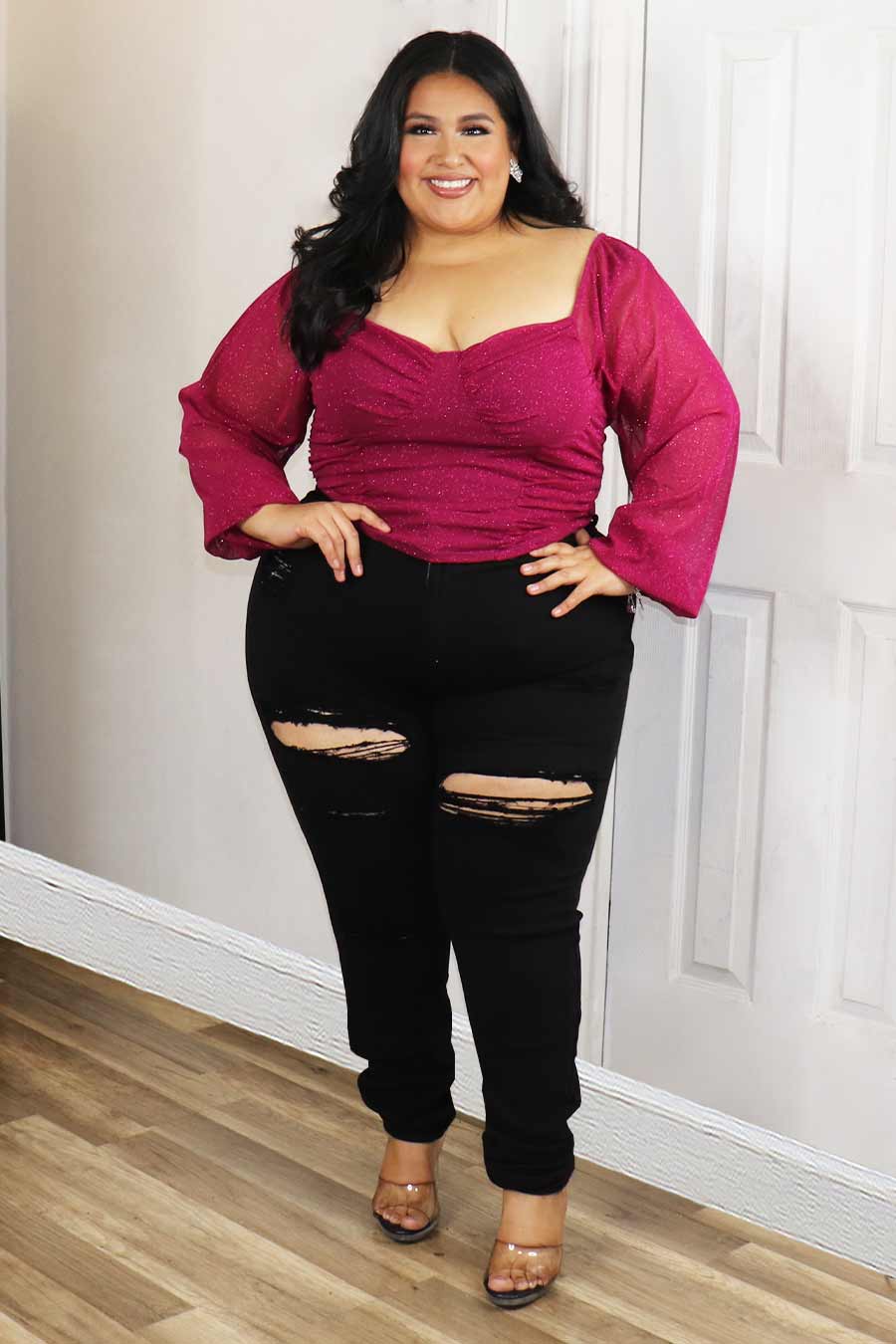 Noelia  Glittery Top Divas Plus