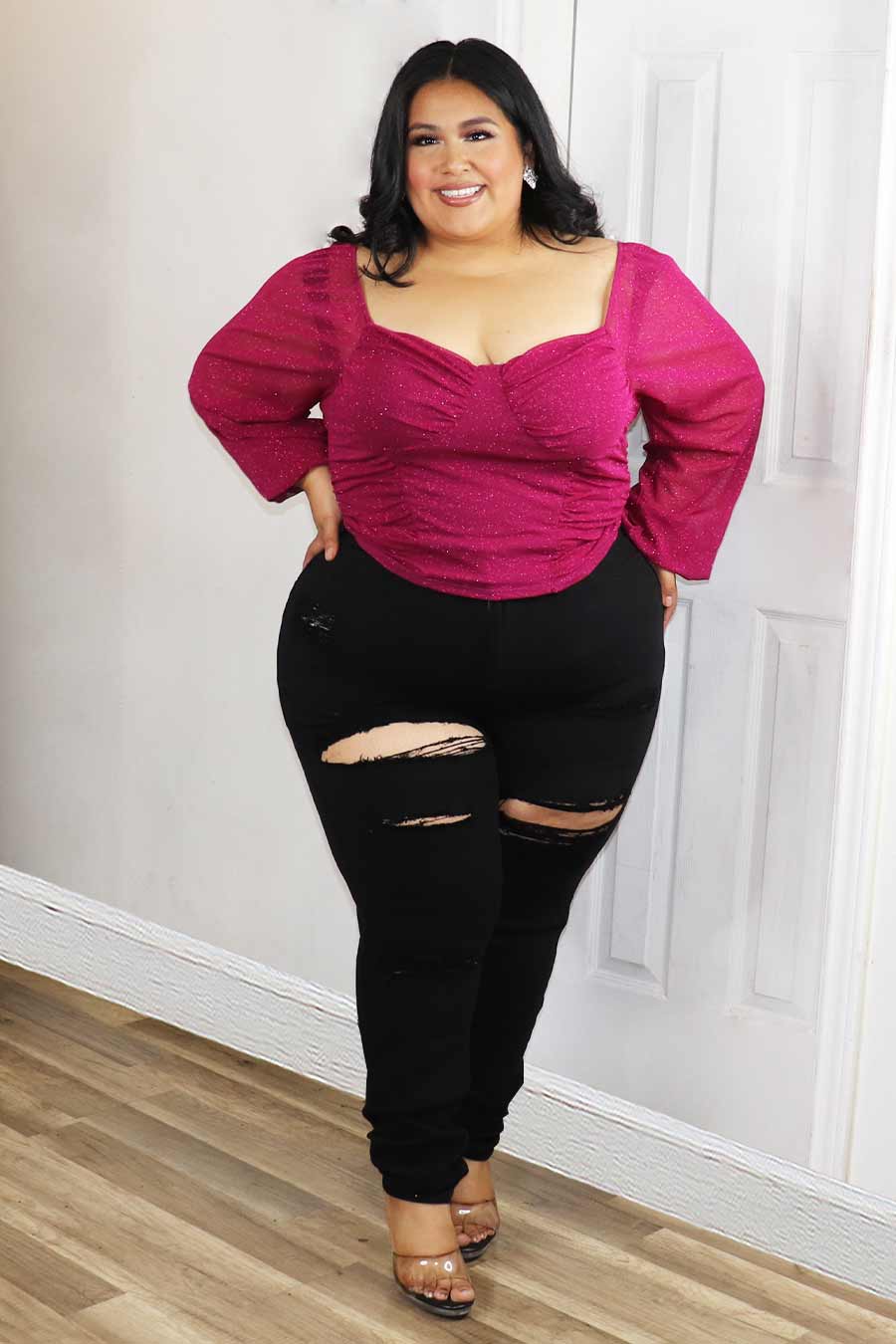 Noelia  Glittery Top Divas Plus