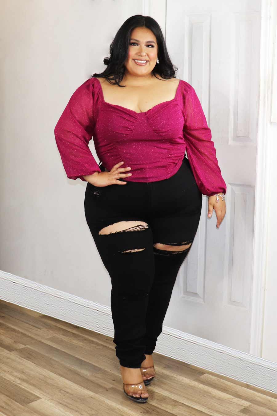 Noelia  Glittery Top Divas Plus