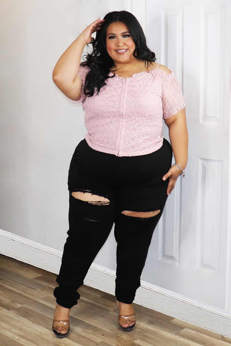 Avania Lace Top Divas Plus Botique