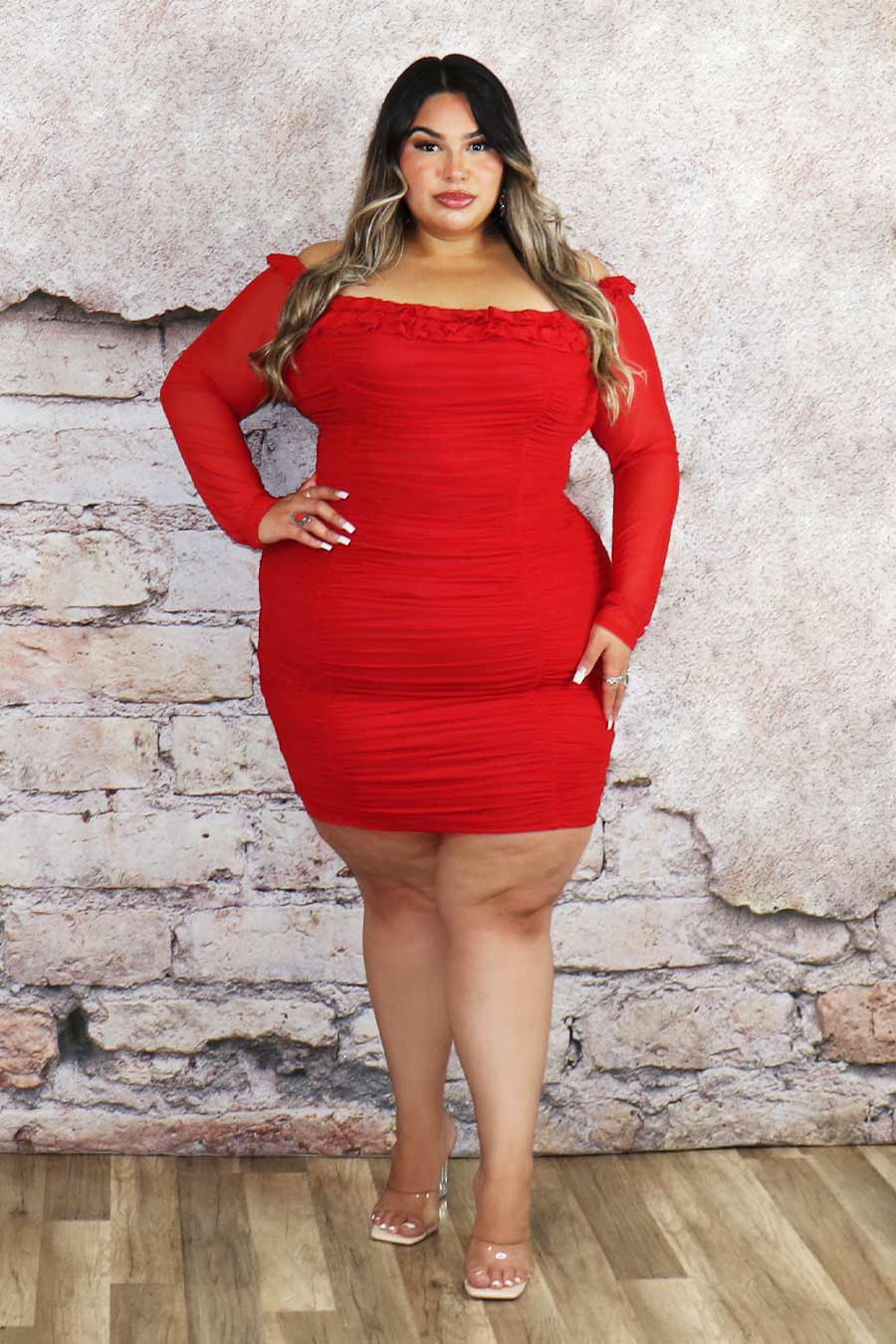 Beatrice Long Sleeve Dress Divas Plus Boutique