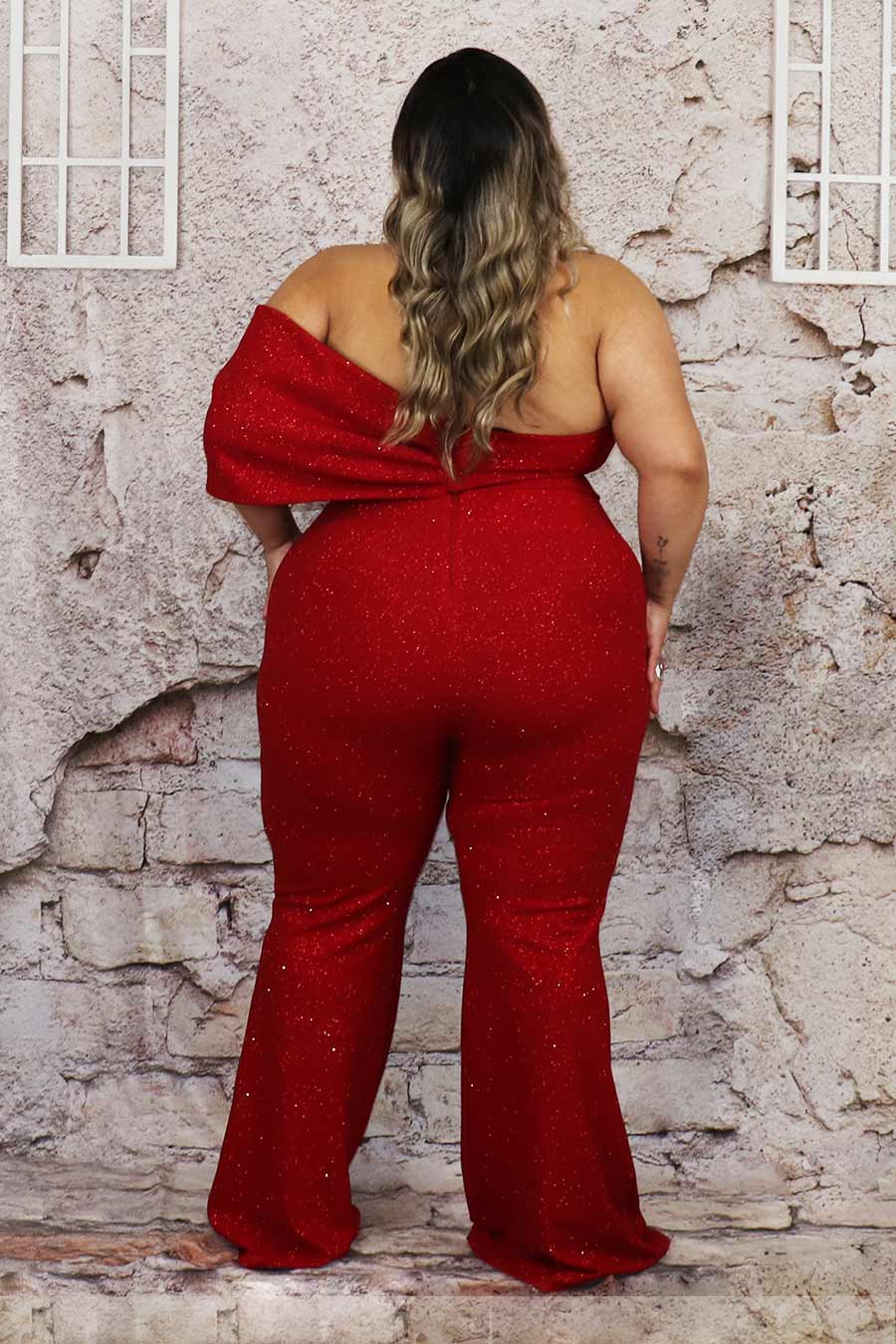 Tania Glittery Jumpsuit Divas Plus Boutique