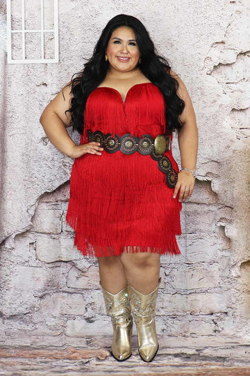 Itziar Fringe  Dress Divas Plus Boutique