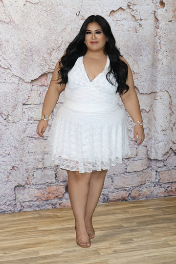 Plus Size White Lace Matching Set | Divas Fashion Boutique