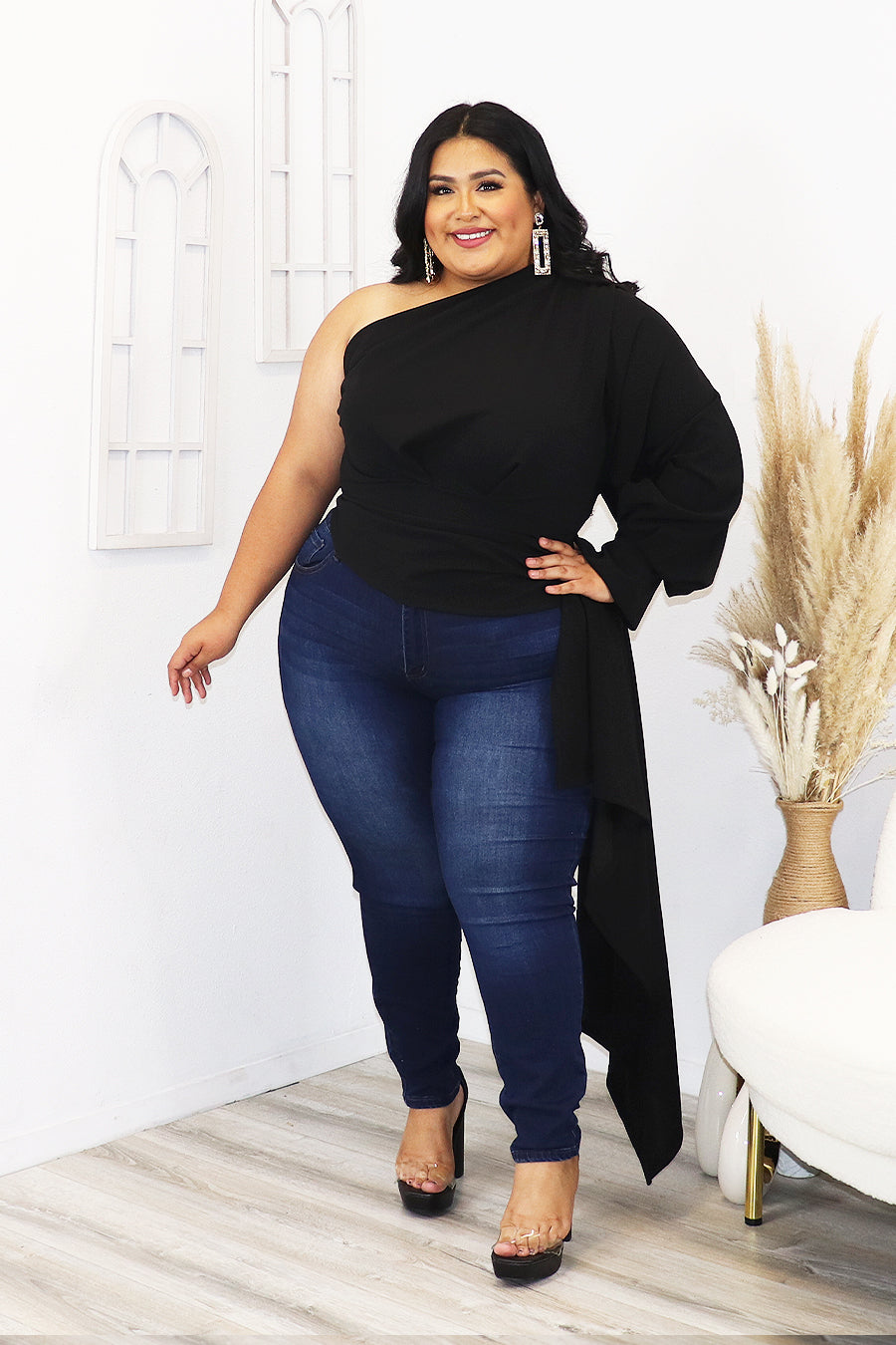 Dallana one shoulder Top Divas Plus