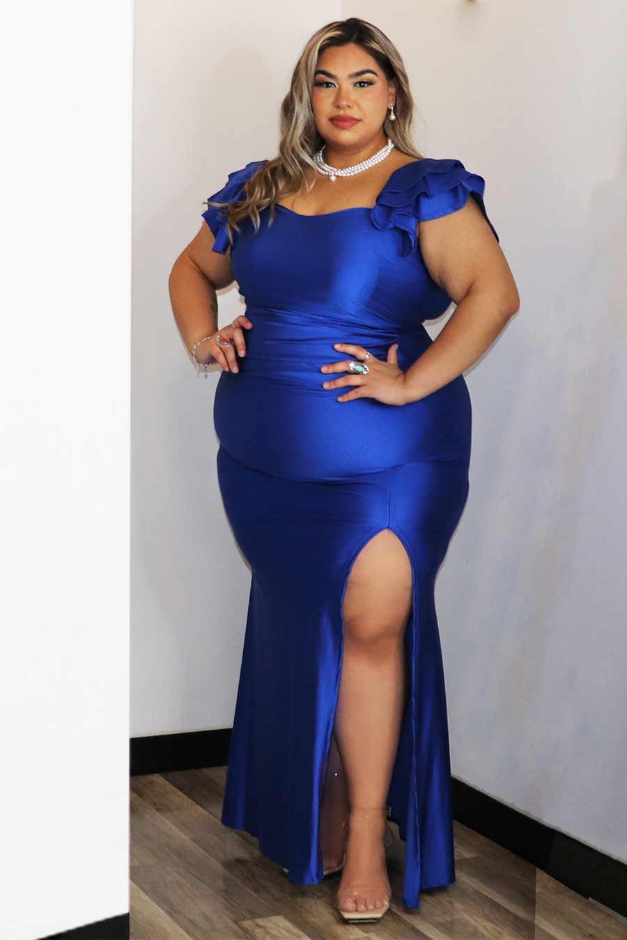 Maryeli Off Shoulder Ruffle Sleve Dress Divas Plus