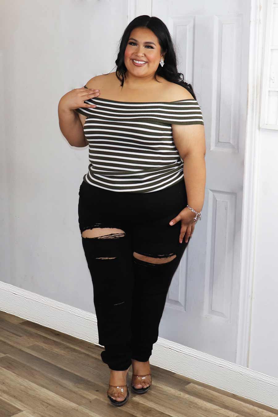 Beida Off Shoulder Top Divas Plus Boutique