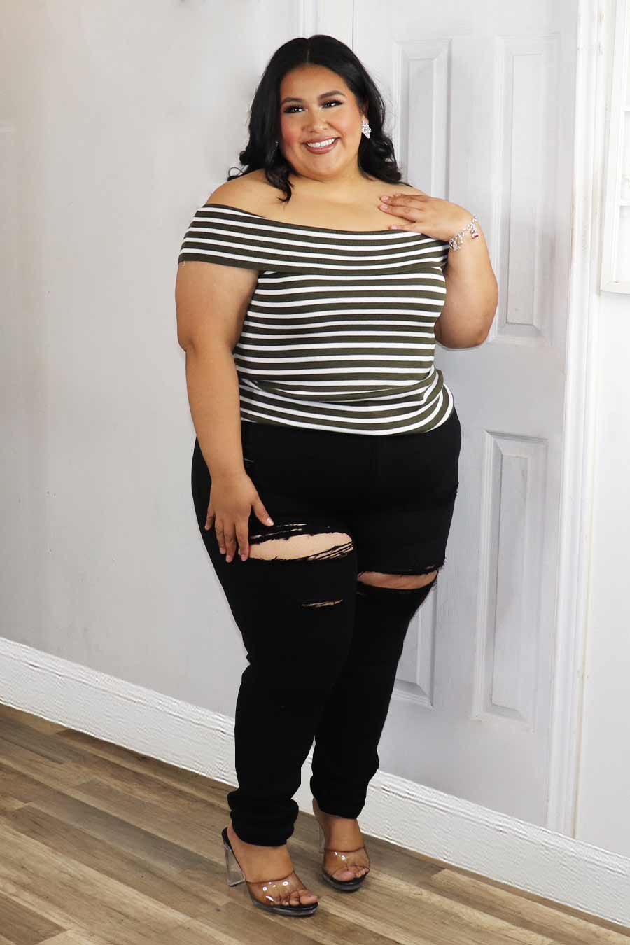 Beida Off Shoulder Top Divas Plus Boutique