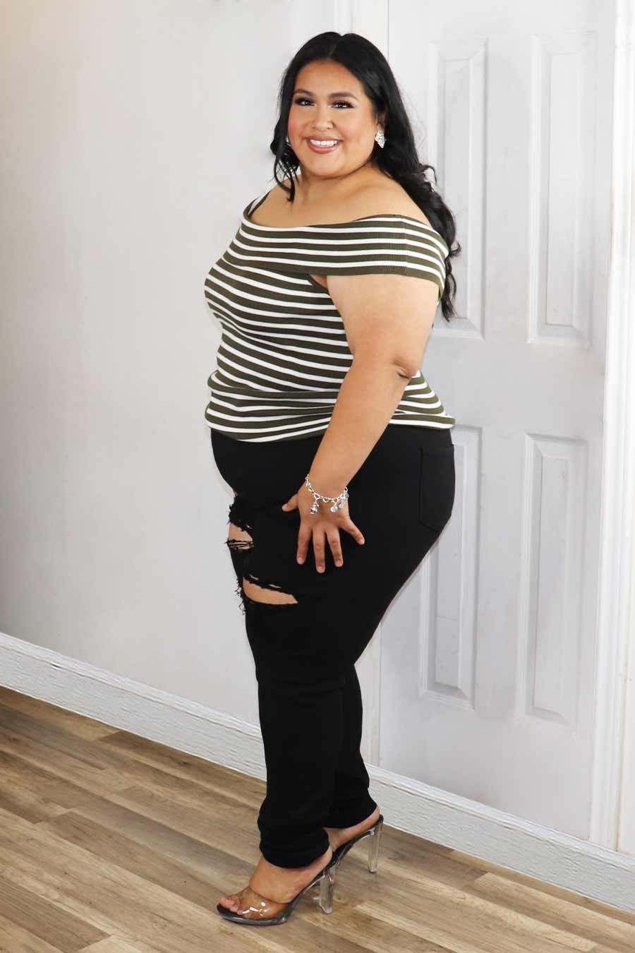 Beida Off Shoulder Top Divas Plus Boutique