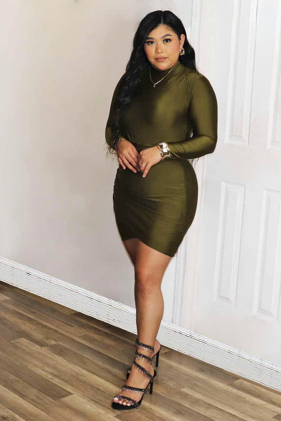 Amarine Long Sleeve Mini Dress Divas Plus Boutique
